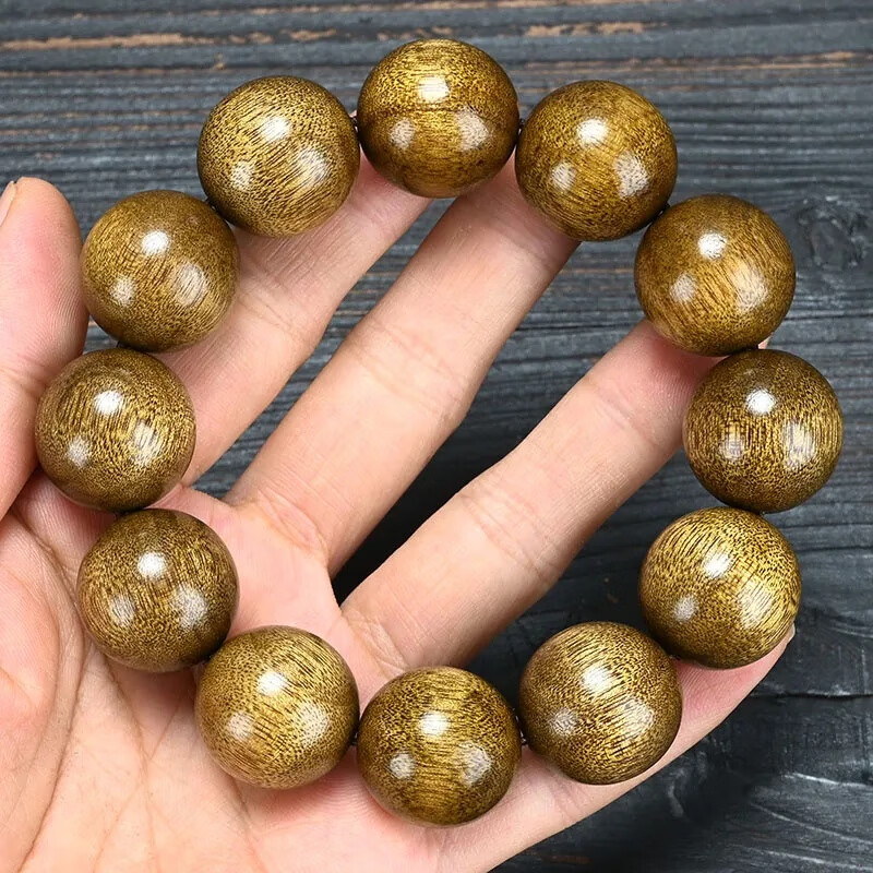 曇蓮四川小葉楨楠烏金料手串男金絲楠木老料枯木拆房料老型珠念珠 2點(diǎn)0cm*12顆