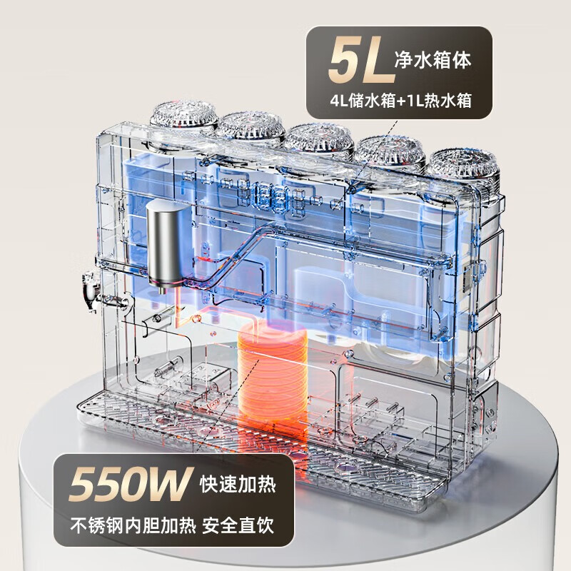 志高(CHIGO)【智能升级款】净水器家用加热制冷直饮一体壁挂式反渗透净水机接自来水过滤器带自吸饮水机 HR106两年滤芯套餐