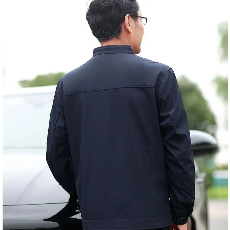 TOMMY JEANS汤米希凯利夹克男士外套男装立领春秋新款商务爸爸休闲上衣 藏青色 S 165/84A
