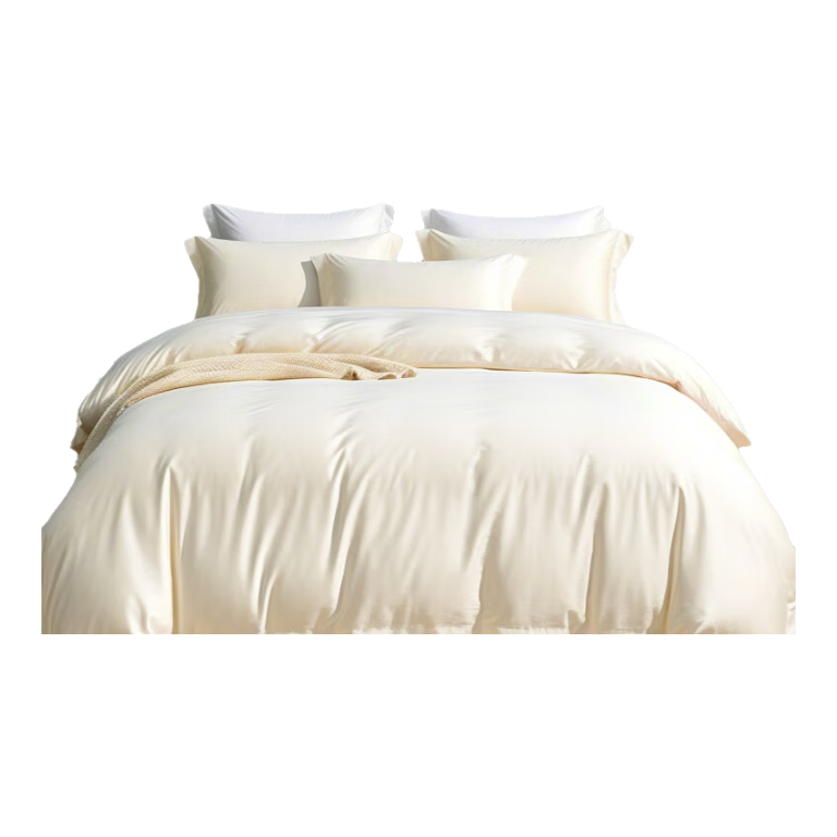 然牌 天然裸棉酒店三件套 80支纯棉被套床单款 1.2米单人床150*200cm