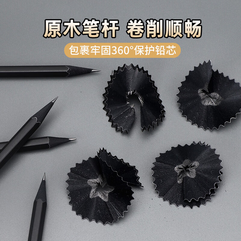 宝克（BAOKE）黑木铅笔HB 六角笔杆考试美术生素描 无铅毒无异味幼儿园练字书写铅笔PL1713 【HB黑木铅笔】20支/2盒