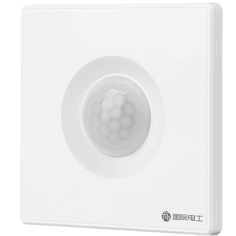 国际电工86型延时声光控人体感应开关LED灯高灵敏220v可调楼道走廊 86型暗装【声光控+人体感应】白