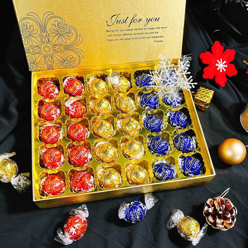 瑞士莲 瑞士莲软心巧克力球散装牛奶巧克力黑巧 婚庆喜糖生日伴手礼 瑞士莲30粒散装【送礼盒】