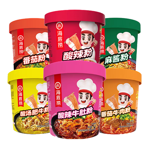 海底撈沖泡酸辣粉 紅薯粉絲 方便速食米線零食 免煮懶人食品早餐夜宵 【6款粉各1桶】共880g