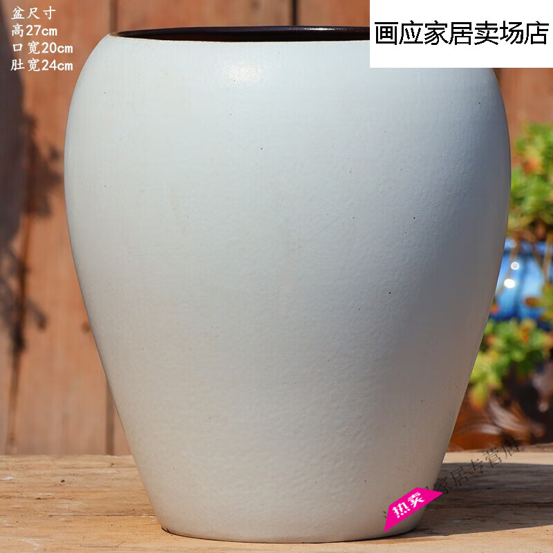 妙普檔景德鎮(zhèn)陶瓷三角梅專用花盆特大號無釉透氣復古大歐式白盆的 白龍蛋 粗瓷_大