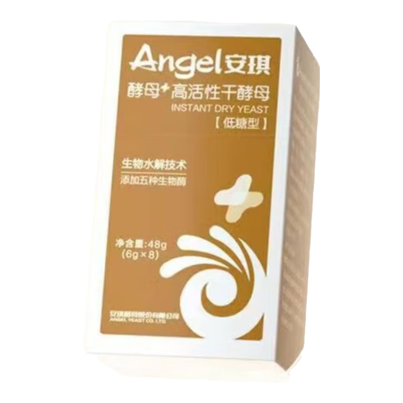安琪（Angel）酵母酵母粉 耐高糖高活性干孝母面包饅頭包子家用發(fā)酵粉烘焙材料 新升級低糖高活性干酵母6g*24包
