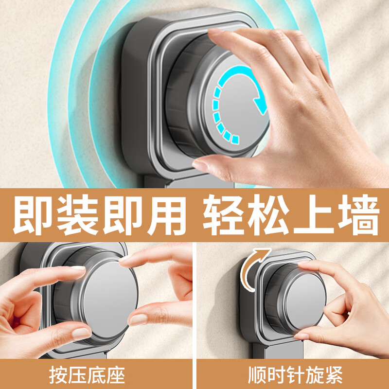 厨房锅盖架壁挂式吸盘锅盖架壁挂免打孔厨房置物架多功 可重复安装【双层/枪灰】1个装