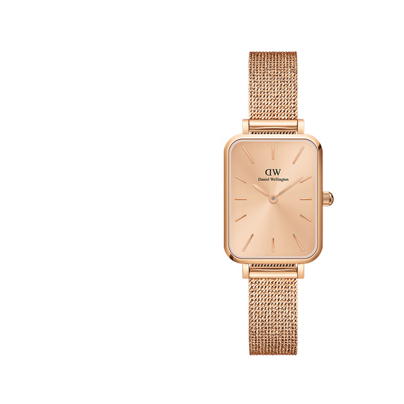 丹尼尔惠灵顿（DanielWellington）dw手表女 复古小方表石英女士手表欧美腕表 生日礼物送女友 玫金表【玫金