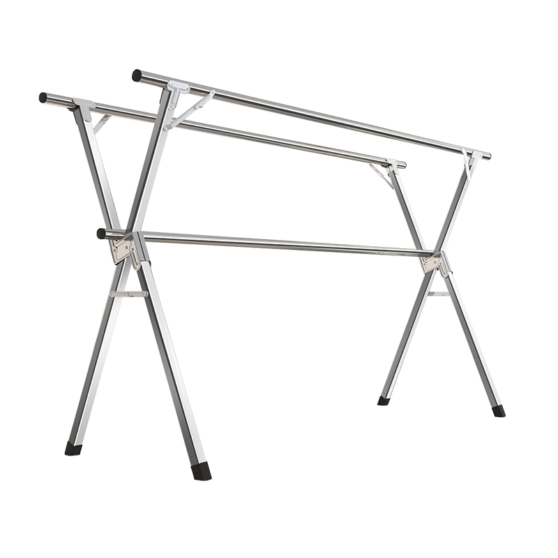 比新晾衣架落地晒衣架可折叠阳台晾衣杆伸缩不锈钢挂衣架BX-L4703