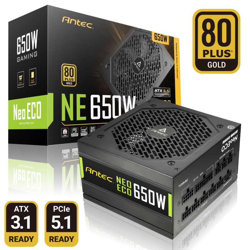 安钛克安钛克Antec NE650 ATX3.1金牌全模650W电源/PCIE5.1 黑色