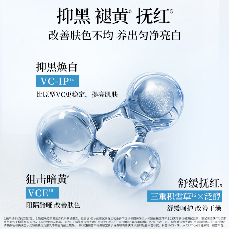 美肤宝臻白系列套装美白淡斑祛斑烟酰胺焕白淡化痘印化妆品生日礼物 【冰川白】礼盒4件套(洁水乳精华)