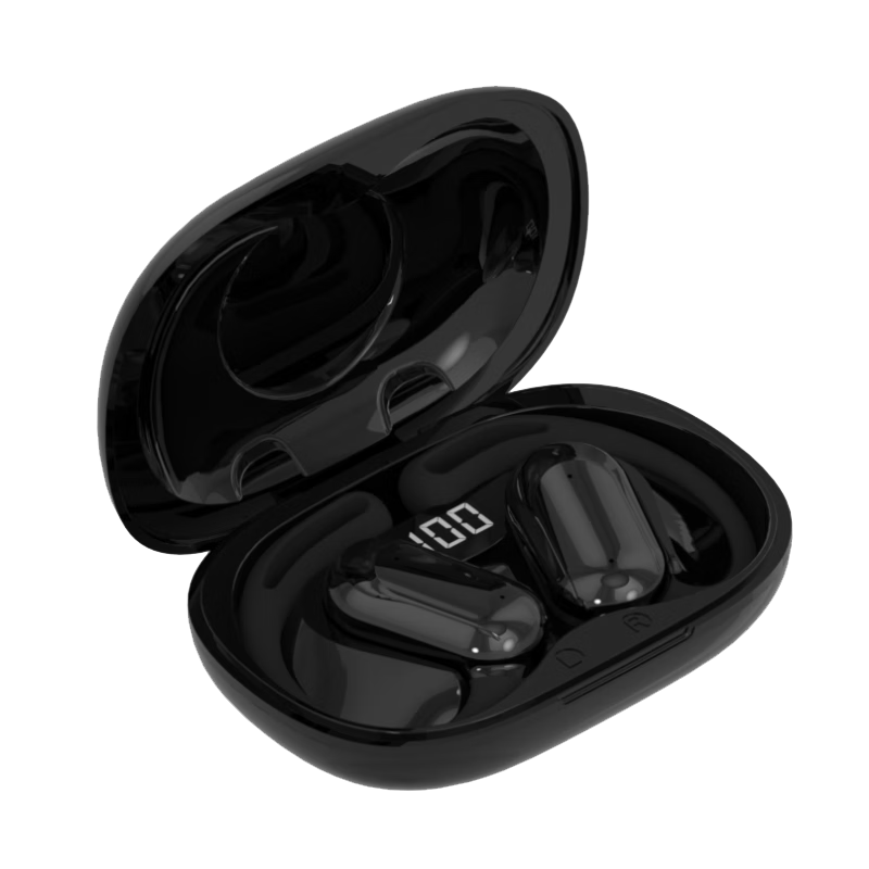 亿烁【柏林之声】O2蓝牙耳机挂耳式真无线骨传导概念不入耳高音质开放式耳机运动防噪音跑步降噪长续航 黑色标配丨定向传音+高清通话 收藏加购【优先发货】