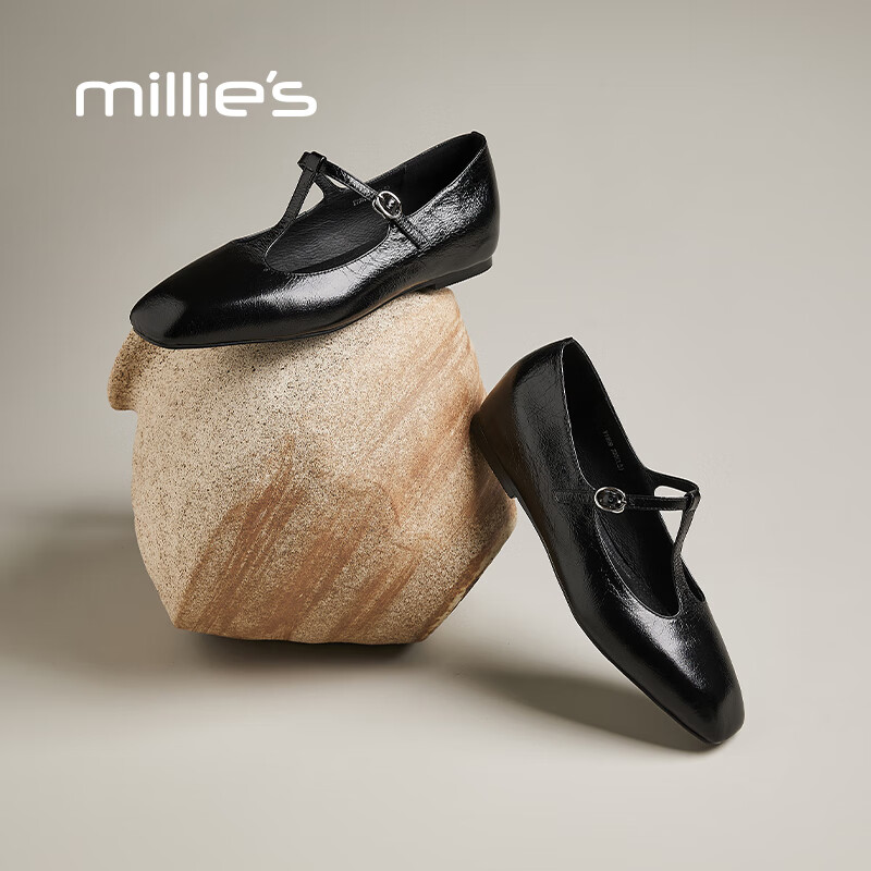 妙丽玛丽珍鞋女低跟内增高浅口2026春季新款百搭时尚气质单鞋 黑色 36 (230mm) 标准码