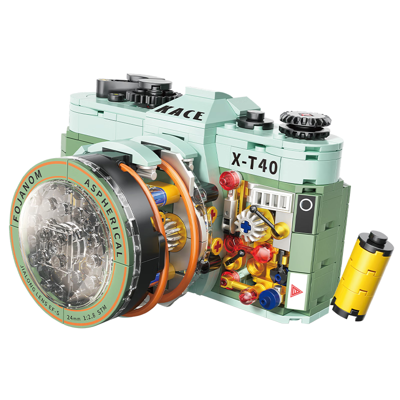 哲高 拼装积木复古单反照相机摄像机放映机玩具创意男生男孩生日礼物 【潮玩系列】老式相机455PCS