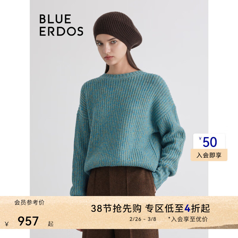 BLUE ERDOS��֯��Ů�ﶬʱ�б�ů�̿��ڴ�ë����֯����B236A0060 ������ 170/88A/L