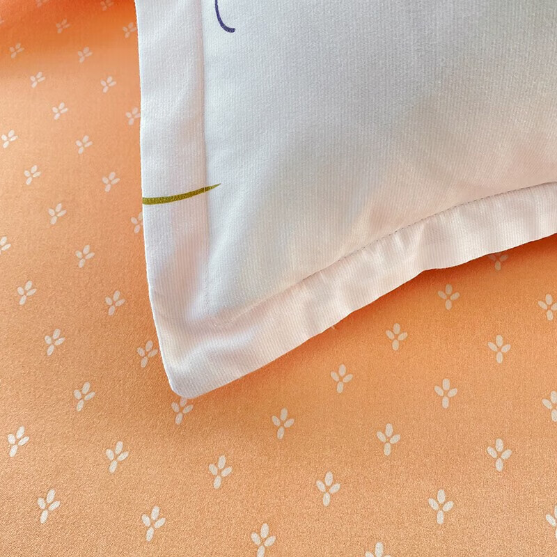 软贝 小清新四件套 透气亲肤 印花卡通简约田园套件被套床单床上用品 春晓 床单款 1.2m三件套(被套150*200cm