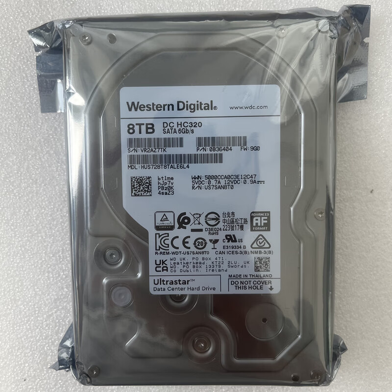 西部数据3.5 8T全新  西部数据HUS728T8TALE6L4服务器企业级硬盘HC320 8TB
