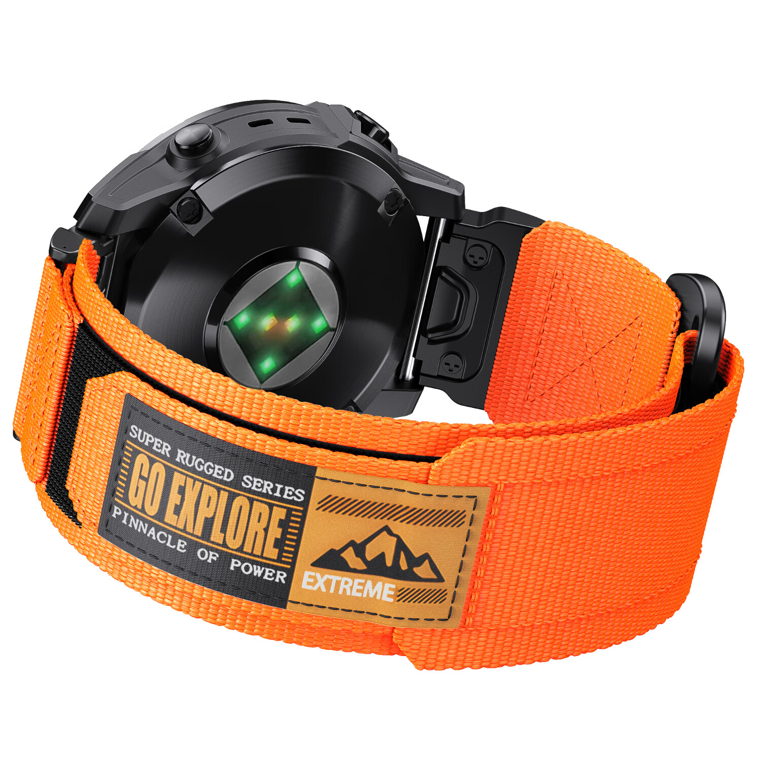 ENDUROBAND适用于佳明fenix8/7/6 / 6X/7X pro表带战术款魔术贴原装快拆表带探险家泰铁时机能风 橙色 佳明专用快拆【22mm】接口