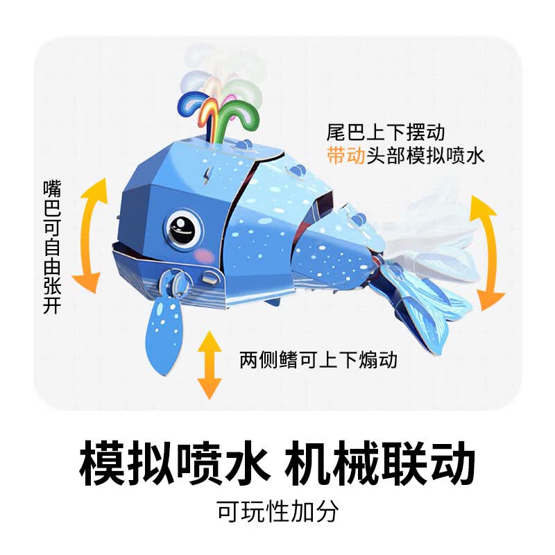 宇小探宇小探3d立体纸质玩具拼图模型小孩子男女生日儿童节日礼物伴手礼 鲸鱼标准版