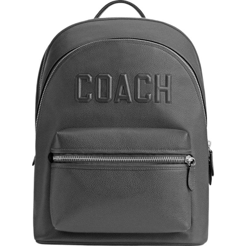 蔻馳（COACH）男士COACH圖案CHARTER大容量雙肩包通勤男包 炭黑色
