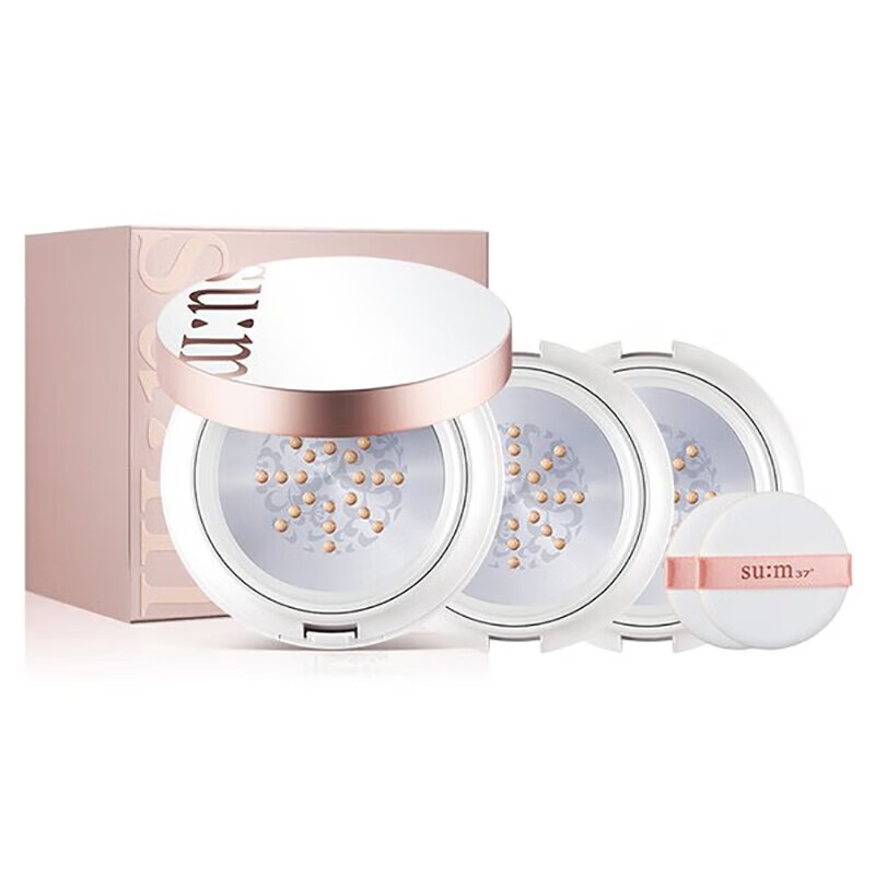 蘇秘37°（Su:m37°）氣墊CC霜呼吸37氣墊粉底液驚喜水分孕婦防曬隔離霜女遮瑕節日禮物 呼吸冰爽鋼板氣墊CC霜1正2替換