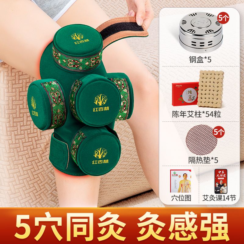紅杏林艾灸盒隨身灸家用熏蒸儀器具無煙包罐膝蓋膝關(guān)節(jié)專用熱敷腿部艾炙 中醫(yī)艾灸【灸透寒濕+溫經(jīng)通絡(luò)】 膝蓋專用5聯(lián)灸+升級鋼盒+疼痛艾柱54