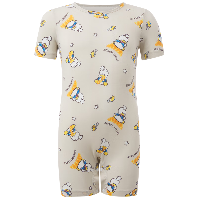 爱慕婴幼奶皮贝克鸭/小猪佩奇/中性婴幼短袖短裤连体爬服婴儿衣服哈衣a类 贝克鸭 90cm （19-28斤）