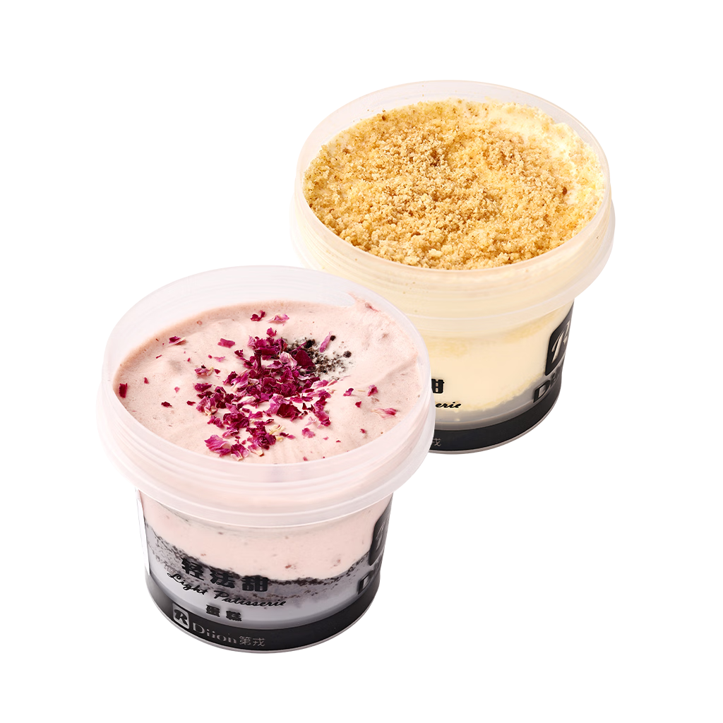 第戎轻法甜罐子小蛋糕冰淇淋口感草莓树莓+生牛乳奶油90g*2盒