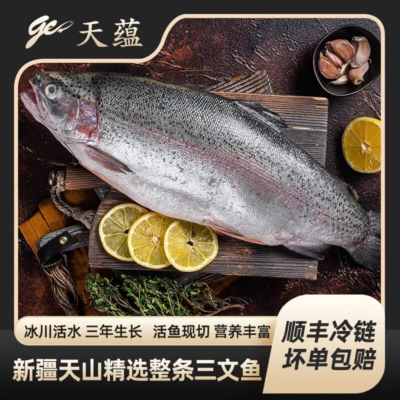 天蕴新疆 伊犁三文鱼整条净重6斤三文鱼刺身即食 年货 源头直发