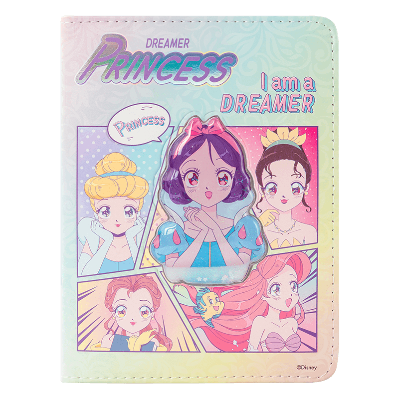 迪士尼（Disney）筆記本本子記事本學生高顏值手賬本 加厚流沙萌趣減壓本 白雪公主MK1085-1