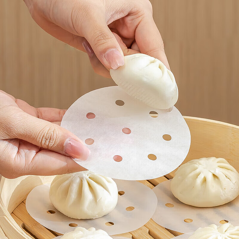 【甄选】一次性蒸笼纸家用蒸包子垫纸不粘蒸布蒸馒头馍蒸锅 3.5寸【400张】 无规格