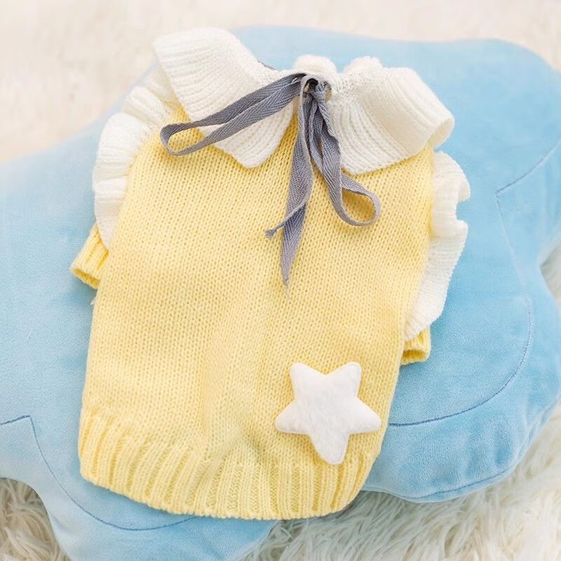 貓咪衣服秋冬款點點彩砂毛衣寵物小貓貓服裝防掉毛布偶藍貓銀漸層 公主花邊 (建議體重8-11斤)
