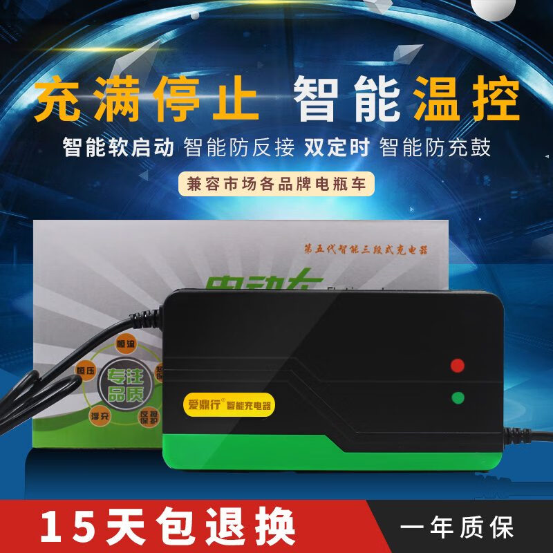 爱行走电动车电瓶充电器48V12AH60V64V72V36V80V96V爱玛新日台铃 48V12AH 通用方孔