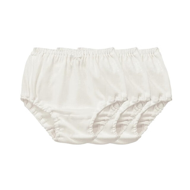 千趣会儿童夏季女童纯棉花苞裤不夹pp透气短裤宝宝三角内裤3条装 本白色 140 cm