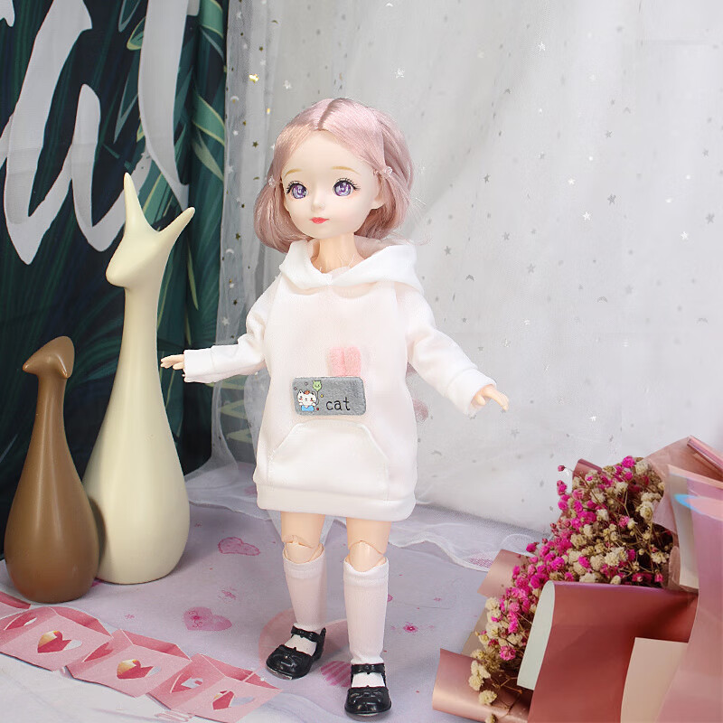 語森憶萌娃30厘米芭洋娃娃小公主套裝3D眼22關(guān)節(jié)bjd6分網(wǎng)紅女孩玩具兒童 谷拉 精品娃娃+衣服【眼鏡+發(fā)夾】