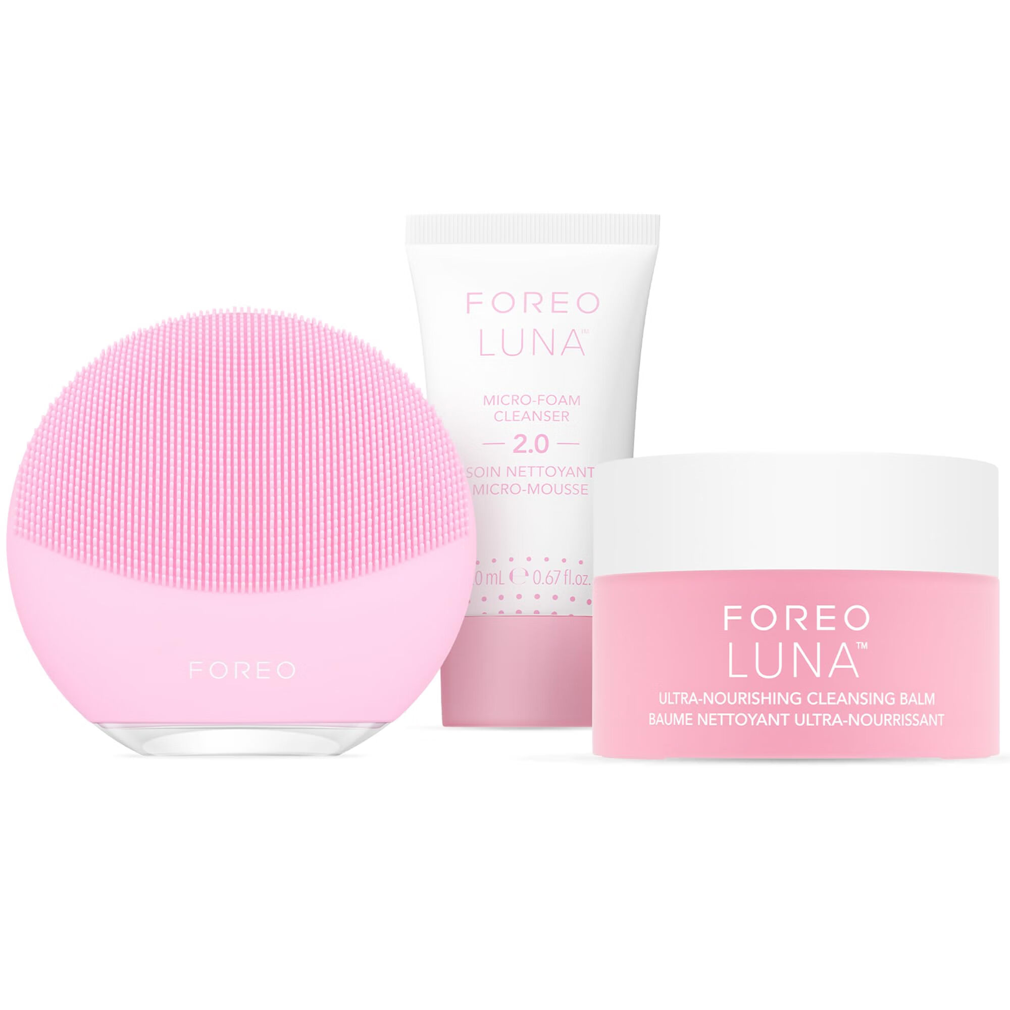 FOREO 斐珞爾 LUNA 迷你3件套  高級潔面刷 + 重潔面套裝 + LUNA 微泡沫潔面乳 2.0