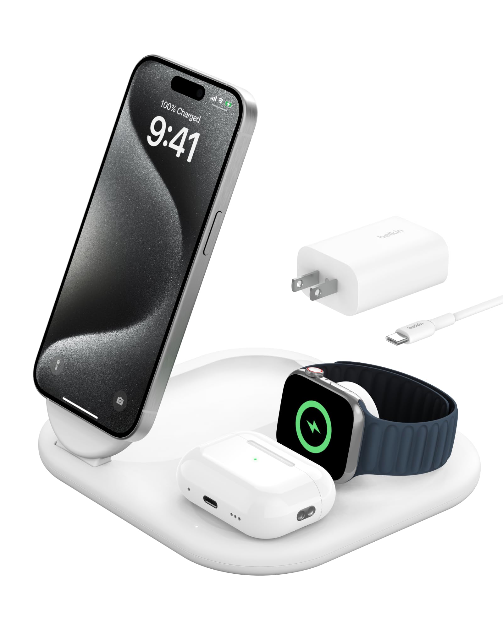 BELKIN 手机无线充电器 15W 适用iPhone 系列 白色