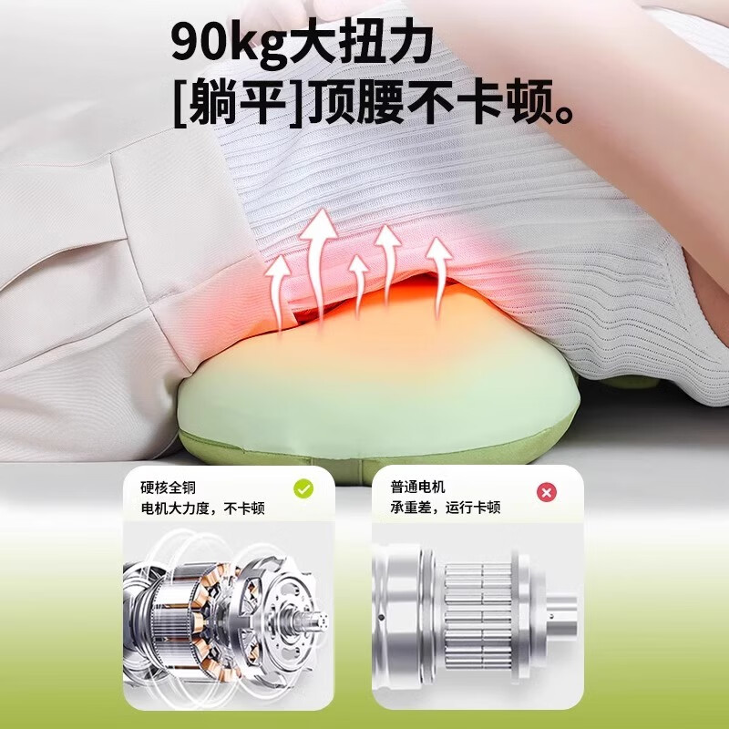 奥克斯（AUX）颈椎按摩器颈部按摩仪腰部揉捏按摩枕头多功能肩颈热敷按摩靠垫父母亲中秋节生日礼物实用送爸妈 【充电绿】6大按摩手法+正反转揉捏+42度温感热敷