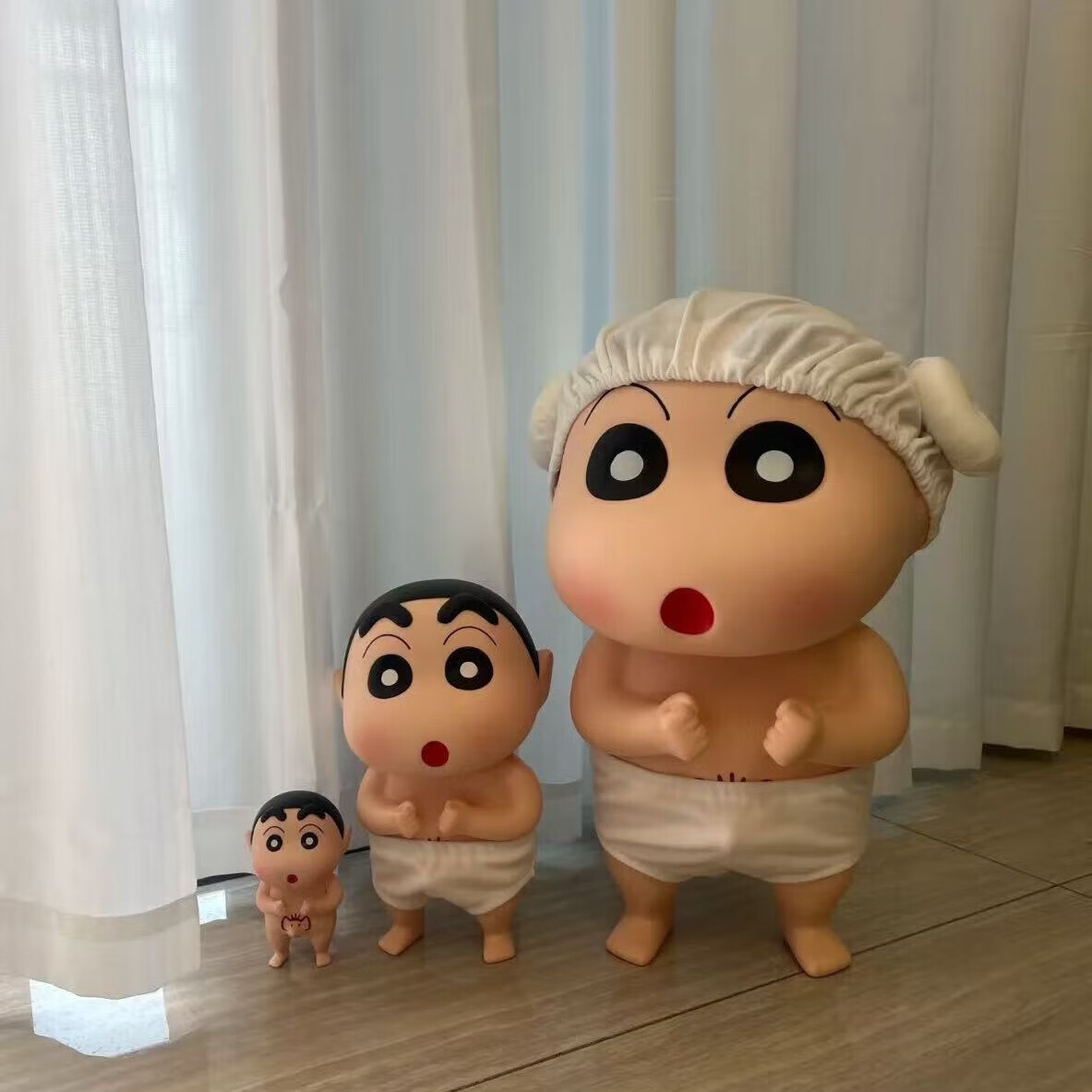 蜡笔小新正品潮玩具手办公仔头转动桌面摆件动漫周边男女生日礼物 洗澡小新45CM顶配【送浴帽内裤】 京东折扣/优惠券