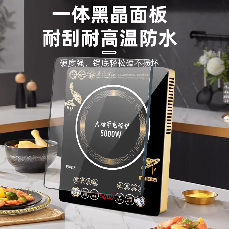 万利达家用商用电磁炉5000W大功率爆炒多功能一体电磁灶专用全套 5000W双芯片双风扇单机 套餐