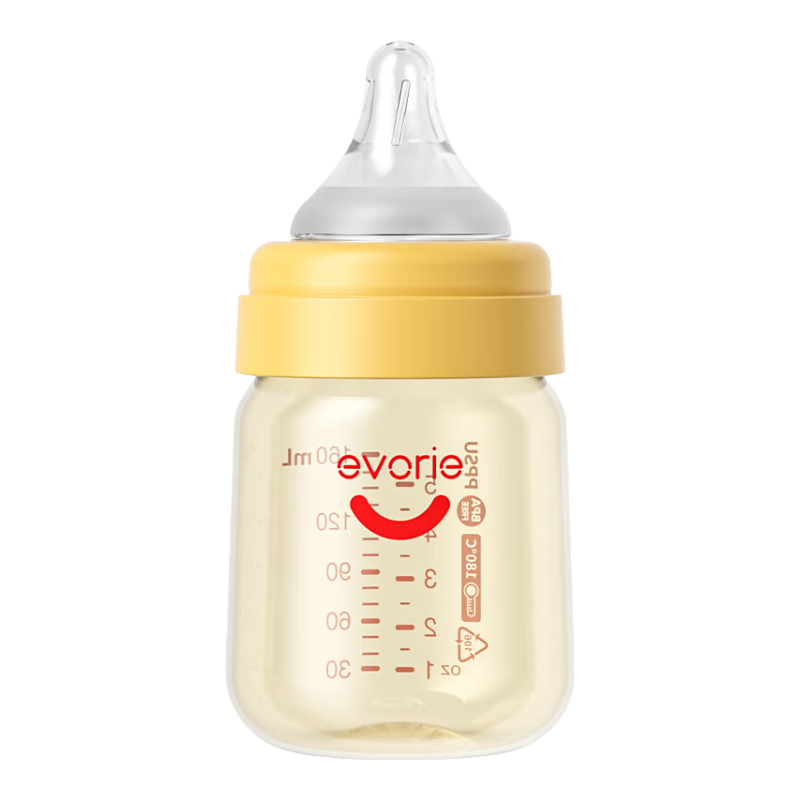 愛得利（evorie）奶瓶 嬰兒奶瓶 寬口徑新生寶寶PPSU奶瓶 160ml 橙(0-1個月)