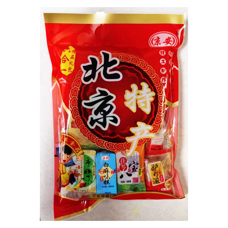京安食品北京特产综合礼包糕点伴手礼混合口味素食糕驴打滚 500克六合一礼包