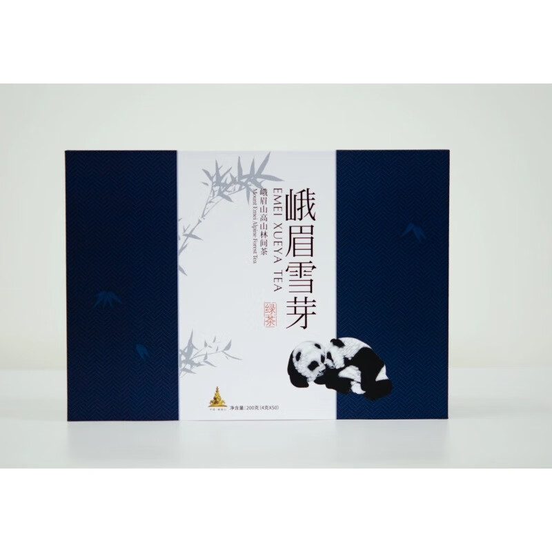 峨眉雪芽茶葉四川2024明前春茶竹葉茶葉青綠茶新茶 雀舌禮盒裝200g 200g 雪芽200g(4克x50袋)