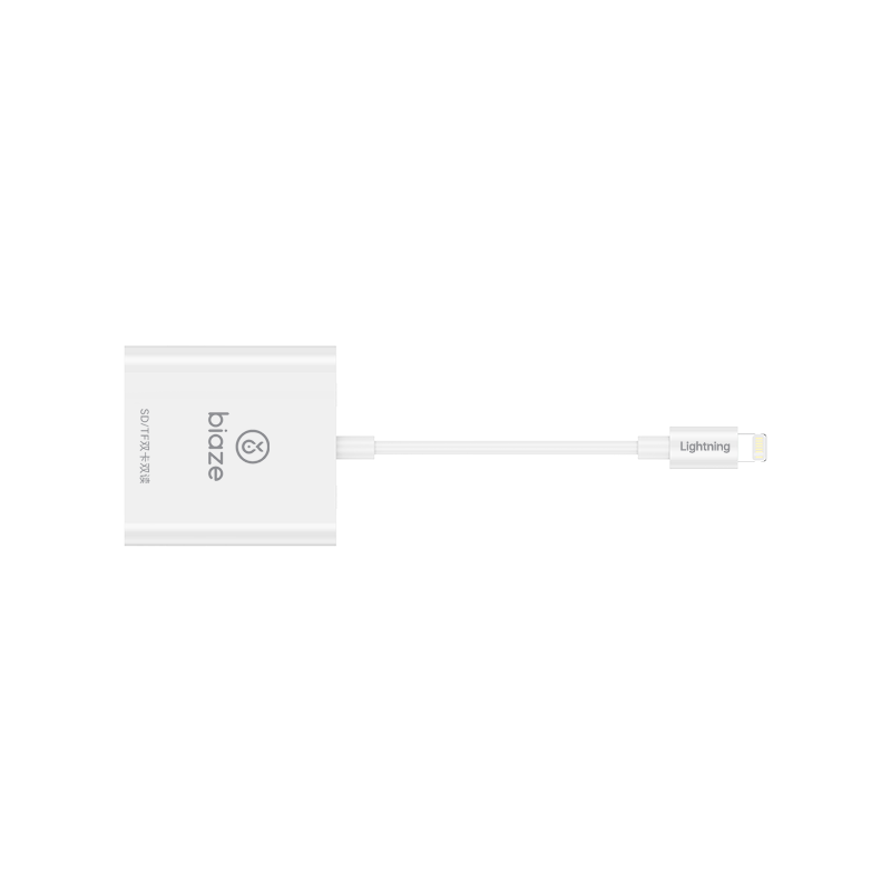 毕亚兹 苹果手机读卡器SD/TF卡相机内存卡 Lightning插卡otg转接头二合一传输