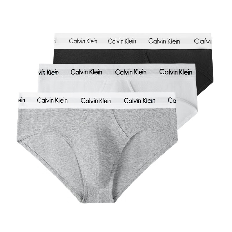 ���ڲ�����Calvin Klein CK��ʿʱ�����������ڿ� 3��װ 0000U2661G �ڰ׻�-���ǿ� L 