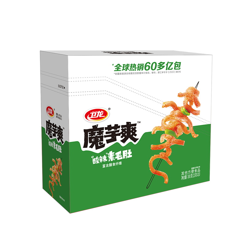 卫龙 魔芋爽 酸辣素毛肚 辣条 休闲小零食 大礼包 300g/盒 便携20小包
