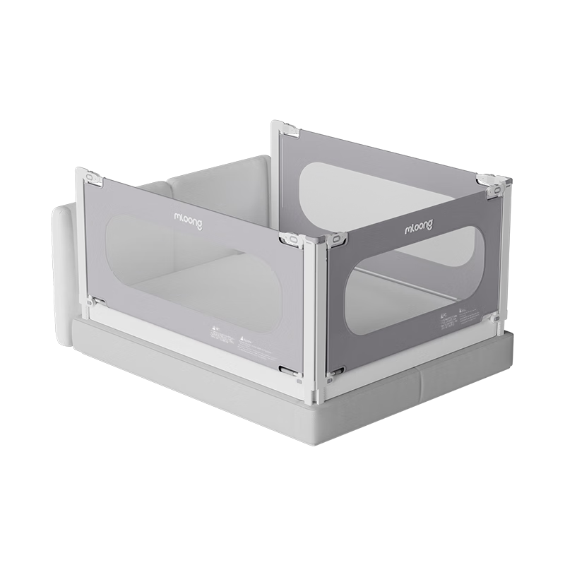 曼龙床围栏护栏宝宝床上围挡婴儿防护栏儿童加高防摔护栏 莫奈灰-1.5m