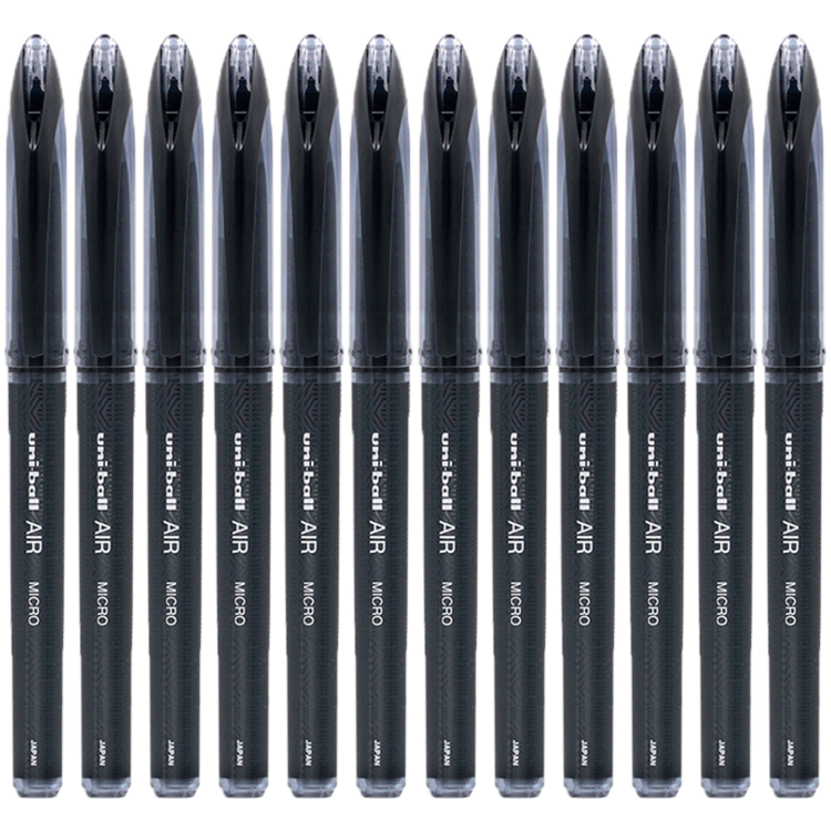 ���ڲ��������� uni-ball AIR�ڿƼ���ɫ���Աʸ���ֵ0.5�ڱ�ǩ�ֱ�����ֱҺʽ�����ˮ��ˮ�Ա��ľ���װ UBA-188M 12֧