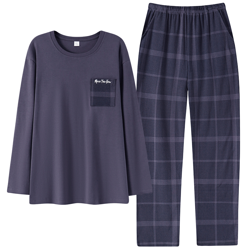 猫人精梳纯棉 180g 圆领男士家居服可外穿100%纯棉2025春季新品 49M75084 2XL