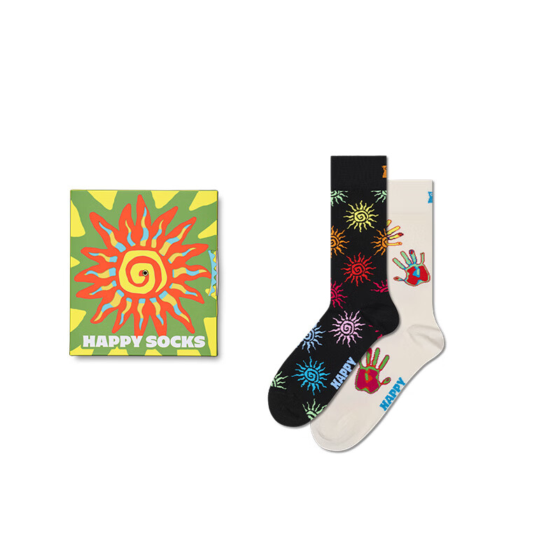 Happy Socks【25年新款】秋冬主题多巴胺礼盒袜子女男士袜运动袜时尚中筒袜 夏日之风 2双 M 36-40